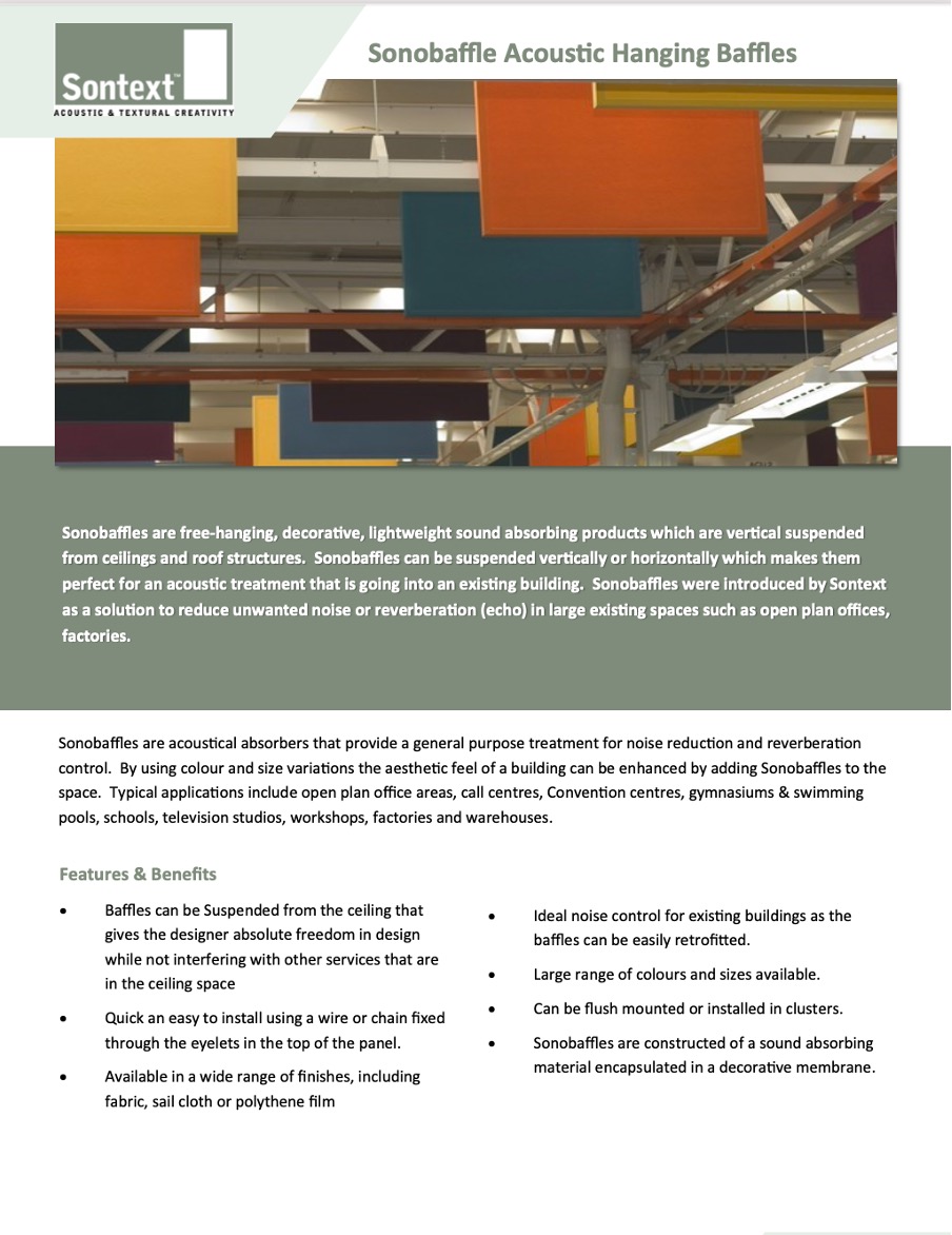 Baffles Acoustic Panels By Sontext