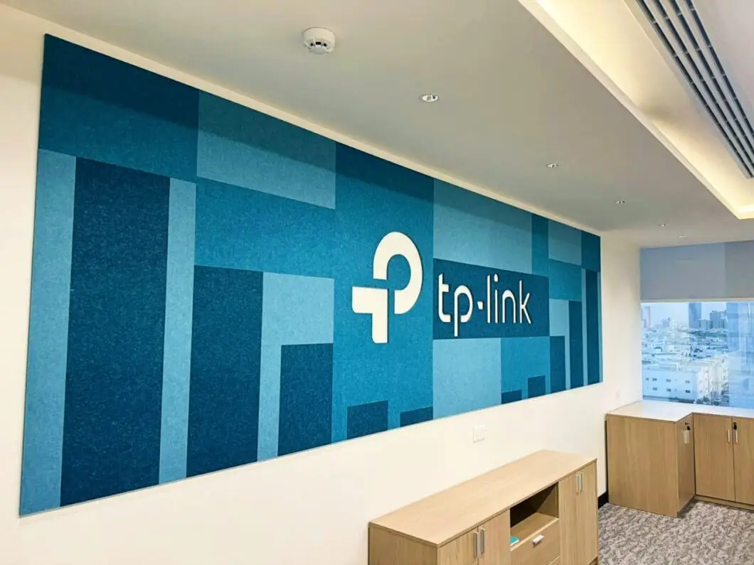 Decrasound Polyester Acoustic Panels providing lightweight sound absorption for reception areas.