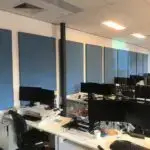 Serenity Wall Panels in Office. Serenity Fabric Acoustic Panels installed to reduce noise and improve sound quality in interior spaces.