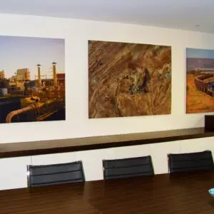 Serenity Acoustic Art Panels featuring panoramic landscape photography installed in the Alinta Energy boardroom in Perth.