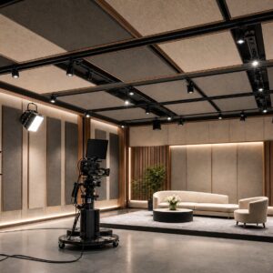 tv studio control room fabric acoustic panels