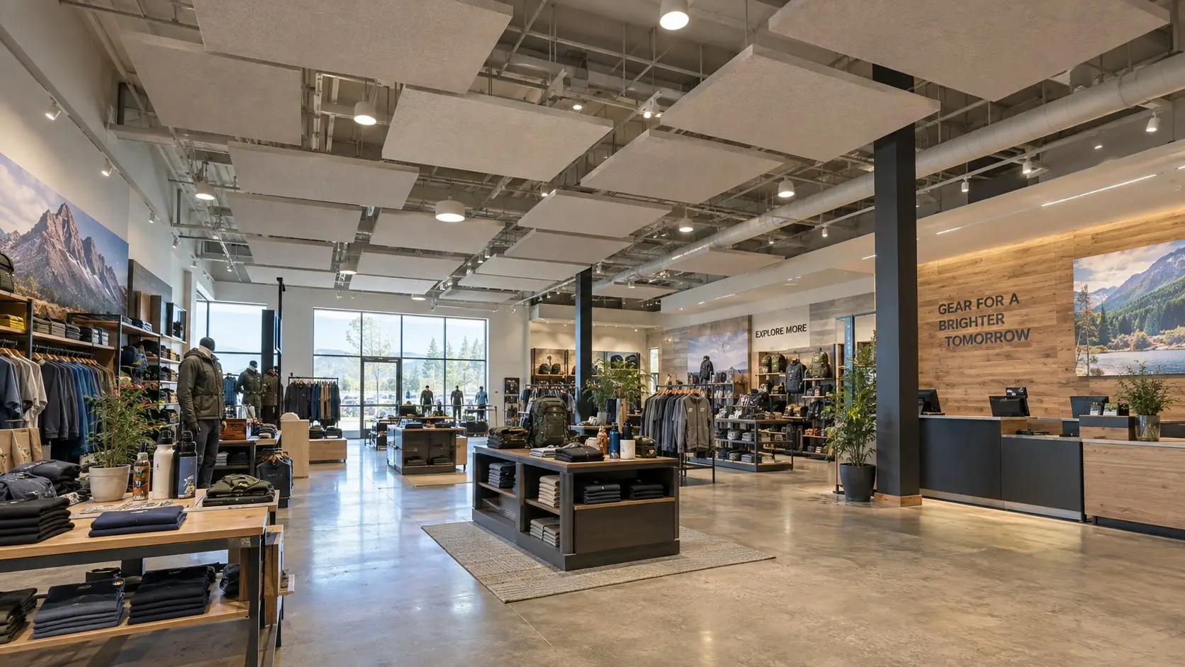 retail acoustic ceiling panels showroom